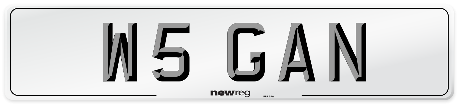 W5 GAN Number Plate from New Reg